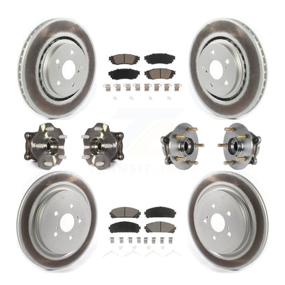 Kit de plaquettes de rotor de frein enduites de roulement de moyeu avant et arrière (10 pièces) pour Lexus RX350 RX450