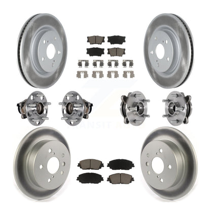 Kit de rotor et de plaquettes de frein à disque revêtus de roulement de moyeu avant et arrière (10 pièces) pour Toyota Camr