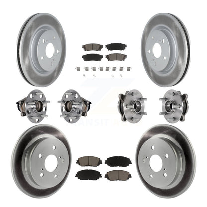 Kit de rotor et de plaquettes de frein à disque revêtus de roulement de moyeu avant et arrière (10 pièces) pour Toyota Camr