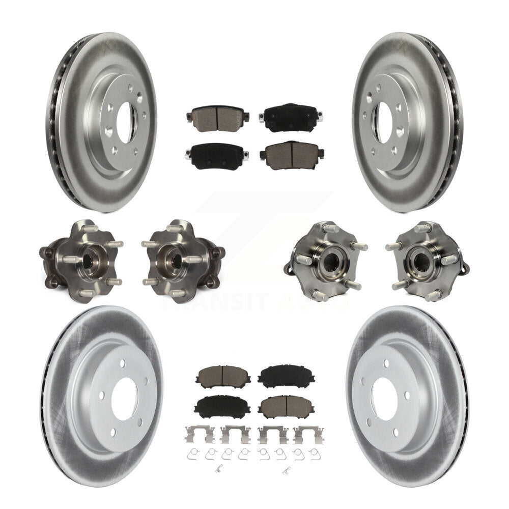 Kit de plaquettes de rotor de frein enduites de roulement de moyeu avant et arrière (10 pièces) pour Nissan Rogue Spor