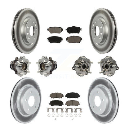 Kit de plaquettes de rotor de frein enduites de roulement de moyeu avant et arrière (10 pièces) pour Nissan Rogue Spor