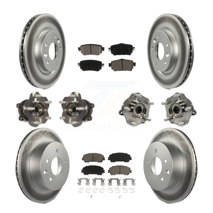 Kit de plaquettes de rotor de frein enduites de roulement de moyeu avant et arrière (10 pièces) pour Nissan Rogue Spor