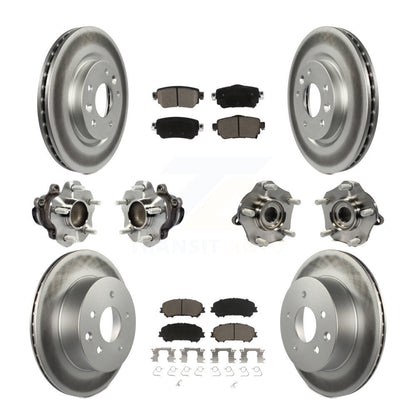 Kit de plaquettes de rotor de frein enduites de roulement de moyeu avant et arrière (10 pièces) pour Nissan Rogue Spor