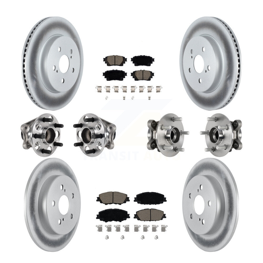 Kit de plaquettes de Rotor de frein à disque enduit de roulement de moyeu avant et arrière (10 pièces) pour Toyota Coroll