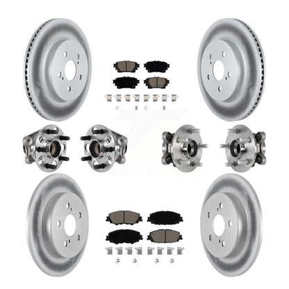 Kit de plaquettes de Rotor de frein à disque enduit de roulement de moyeu avant et arrière (10 pièces) pour Toyota Coroll