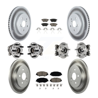 Kit de plaquettes de rotor de frein enduites de roulement de moyeu avant et arrière (10 pièces) pour Toyota Prius Prim