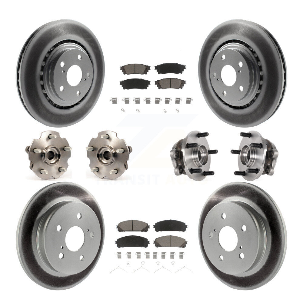 Kit de plaquettes de rotor de frein enduites de roulement de moyeu avant et arrière (10 pièces) pour Lexus NX300 NX200