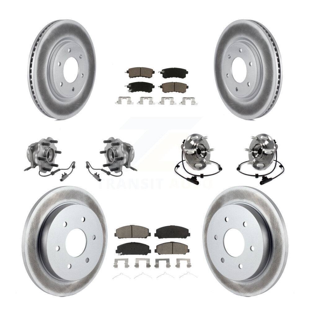 Kit de rotor et de plaquettes de frein revêtus de roulement de moyeu avant et arrière (10 pièces) pour Nissan Armada AW