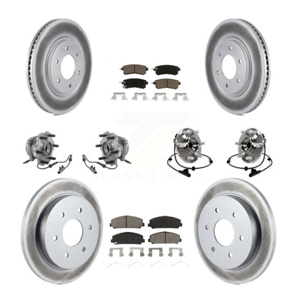 Kit de rotor et de plaquettes de frein revêtus de roulement de moyeu avant et arrière (10 pièces) pour Nissan Armada AW
