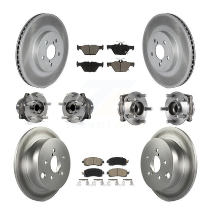 Kit de rotors et plaquettes de frein revêtus de roulement de moyeu avant et arrière (10 pièces) pour Subaru Crosstre
