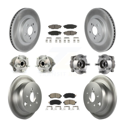 Kit de rotors et plaquettes de frein revêtus de roulement de moyeu avant et arrière (10 pièces) pour Subaru Crosstre