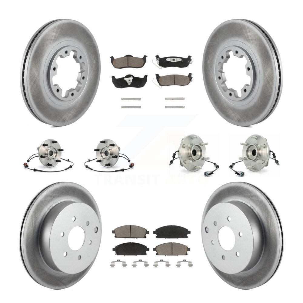 Kit de rotor et de plaquettes de frein revêtus de roulement de moyeu avant et arrière (10 pièces) pour Nissan Pathfinde