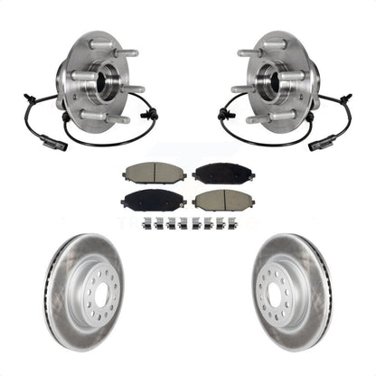 Kit de rotors et plaquettes de frein à disque enduits d'assemblage de roulement de moyeu avant pour Ram 1500