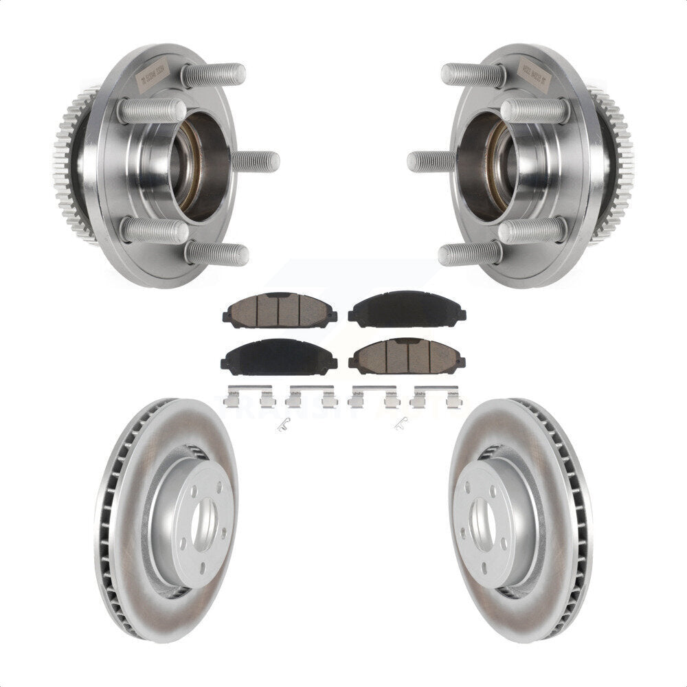 Ensemble de roulement de moyeu avant, Rotor de frein à disque revêtu et Kit de plaquettes pour Ford Mustang