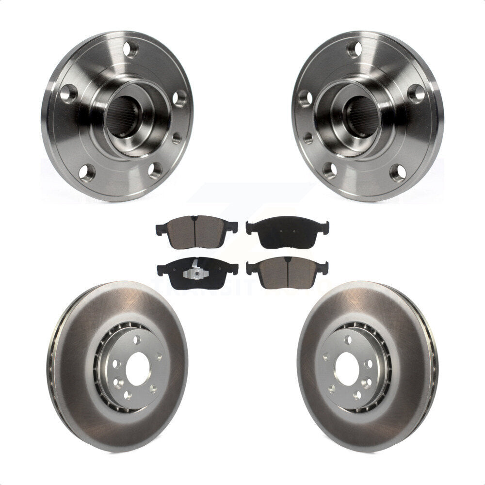 Kit de rotors et plaquettes de frein à disque enduits d'assemblage de roulement de moyeu avant pour Volvo XC60