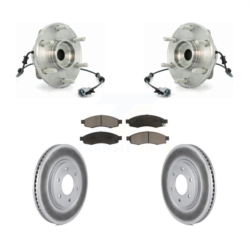 Kit de rotor et plaquettes de frein revêtus de roulement de moyeu avant pour Nissan TITAN 2007 à partir de 04 0