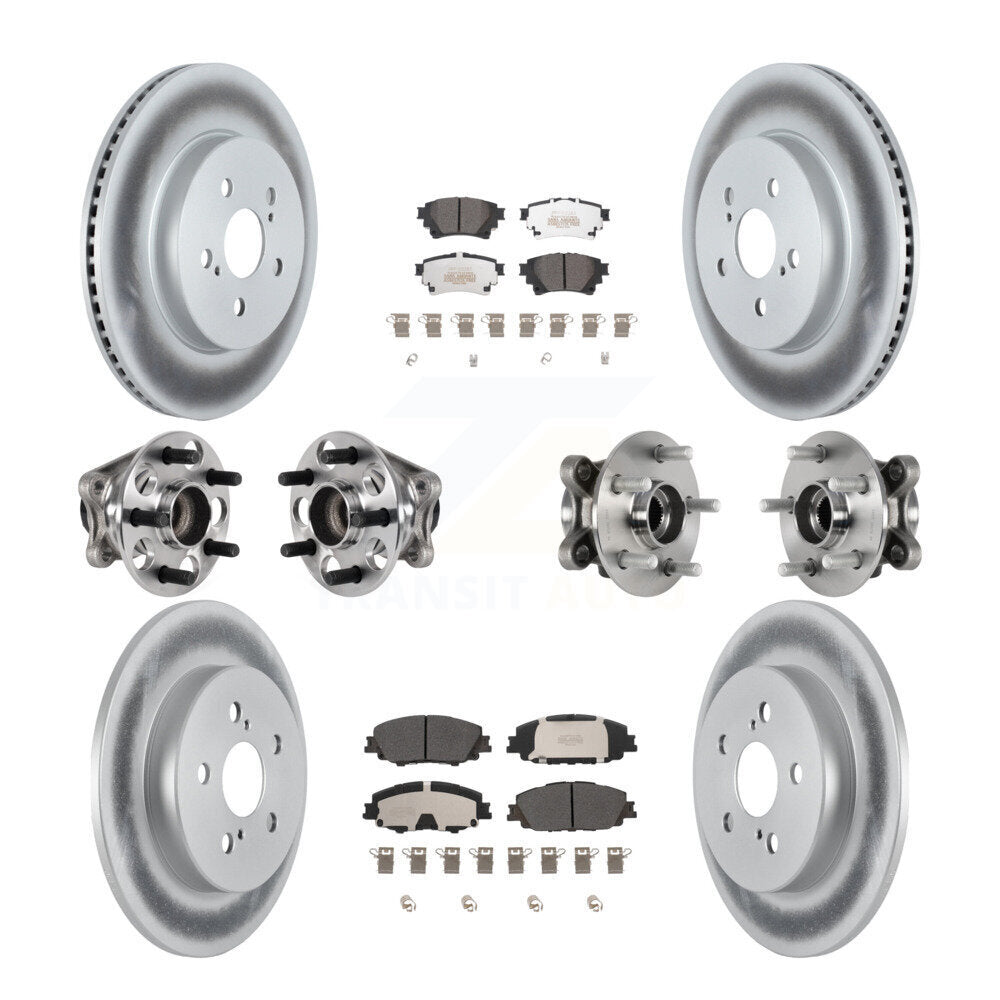 Kit de plaquettes de Rotor de frein à disque enduit de roulement de moyeu avant et arrière (10 pièces) pour Toyota Coroll