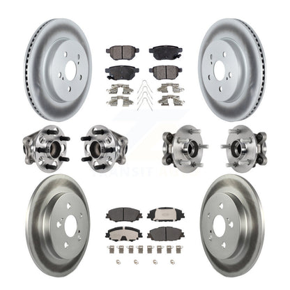 Kit de plaquettes de rotor de frein enduites de roulement de moyeu avant et arrière (10 pièces) pour Toyota Prius Prim