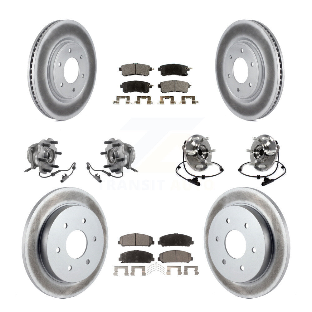 Kit de rotor et de plaquettes de frein revêtus de roulement de moyeu avant et arrière (10 pièces) pour Nissan Armada AW