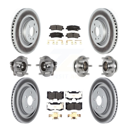 Kit de rotor et de plaquettes de frein à disque revêtus de roulement de moyeu avant et arrière (10 pièces) pour Ford Mustang