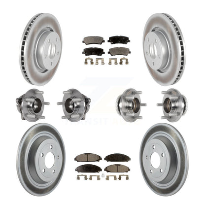 Kit de rotor et de plaquettes de frein à disque revêtus de roulement de moyeu avant et arrière (10 pièces) pour Ford Mustang