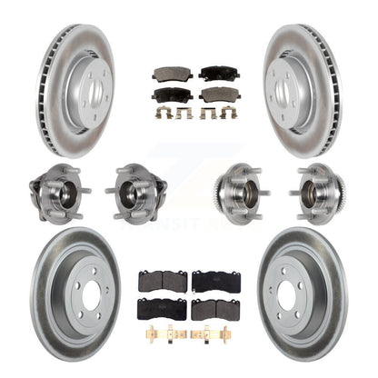 Kit de rotor et de plaquettes de frein à disque revêtus de roulement de moyeu avant et arrière (10 pièces) pour Ford Mustang