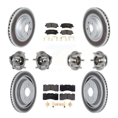 Kit de rotor et de plaquettes de frein à disque revêtus de roulement de moyeu avant et arrière (10 pièces) pour Ford Mustang
