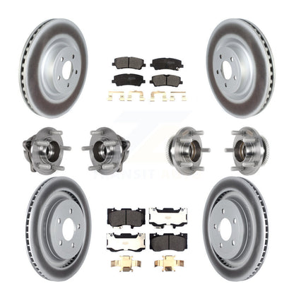 Kit de rotor et de plaquettes de frein à disque revêtus de roulement de moyeu avant et arrière (10 pièces) pour Ford Mustang