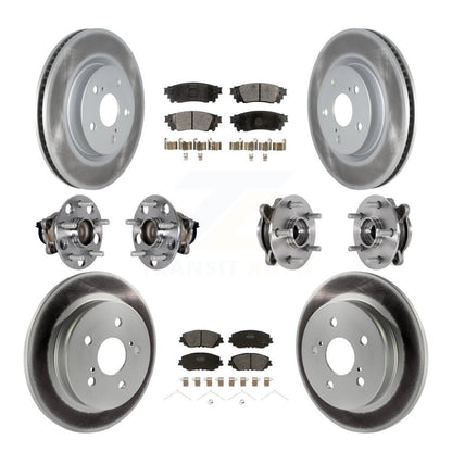 Kit de rotor et de plaquettes de frein à disque revêtus de roulement de moyeu avant et arrière (10 pièces) pour Toyota Camr