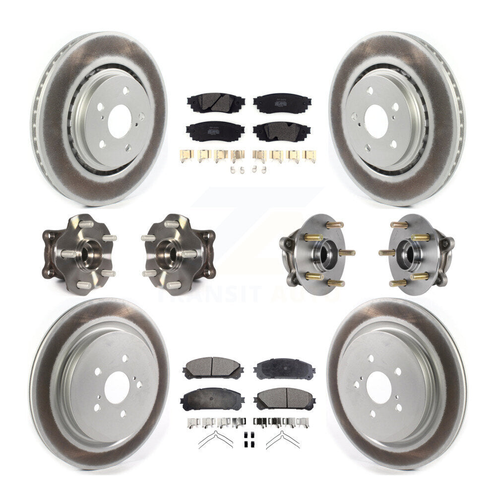 Kit de plaquettes de rotor de frein enduites de roulement de moyeu avant et arrière (10 pièces) pour Lexus RX350 RX450