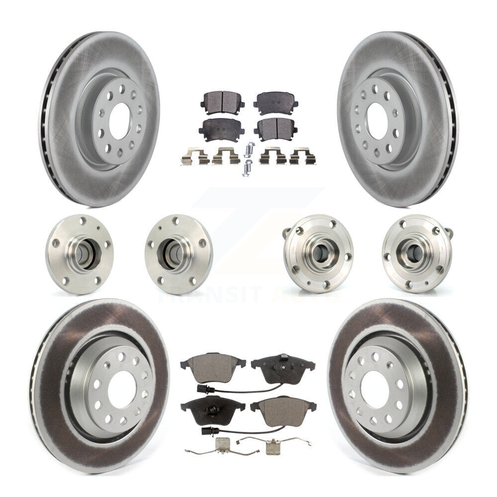 Kit de plaquettes de rotor de frein à disque revêtues de roulement de moyeu avant et arrière (10 pièces) pour Volkswagen C