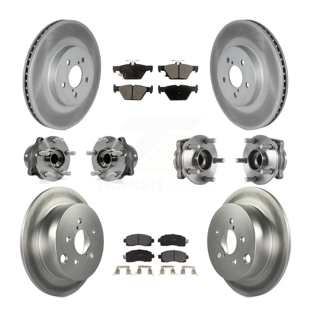 Kit de rotors et plaquettes de frein revêtus de roulement de moyeu avant et arrière (10 pièces) pour Subaru Crosstre