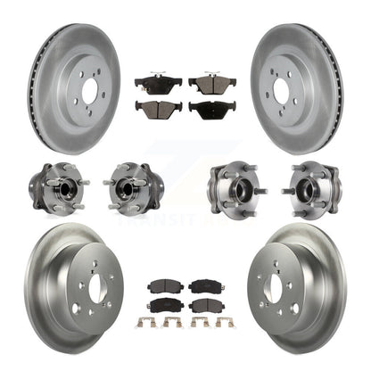 Kit de rotors et plaquettes de frein revêtus de roulement de moyeu avant et arrière (10 pièces) pour Subaru Crosstre