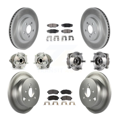Kit de rotors et plaquettes de frein revêtus de roulement de moyeu avant et arrière (10 pièces) pour Subaru Crosstre