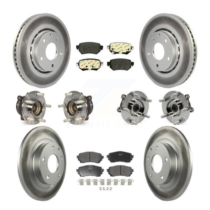 Kit de rotors et plaquettes de frein à disque revêtus de roulements de moyeu avant et arrière (10 pièces) pour Mazda