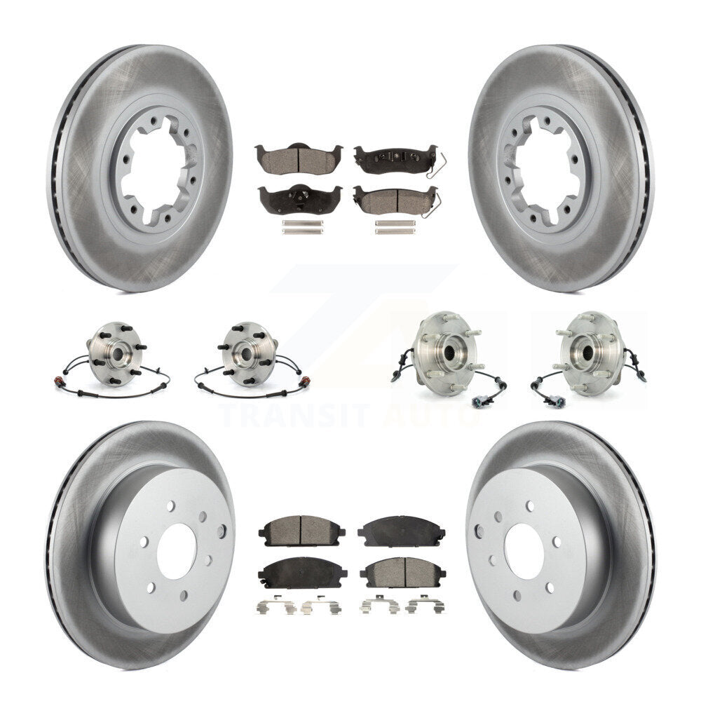 Kit de rotor et de plaquettes de frein revêtus de roulement de moyeu avant et arrière (10 pièces) pour Nissan Pathfinde
