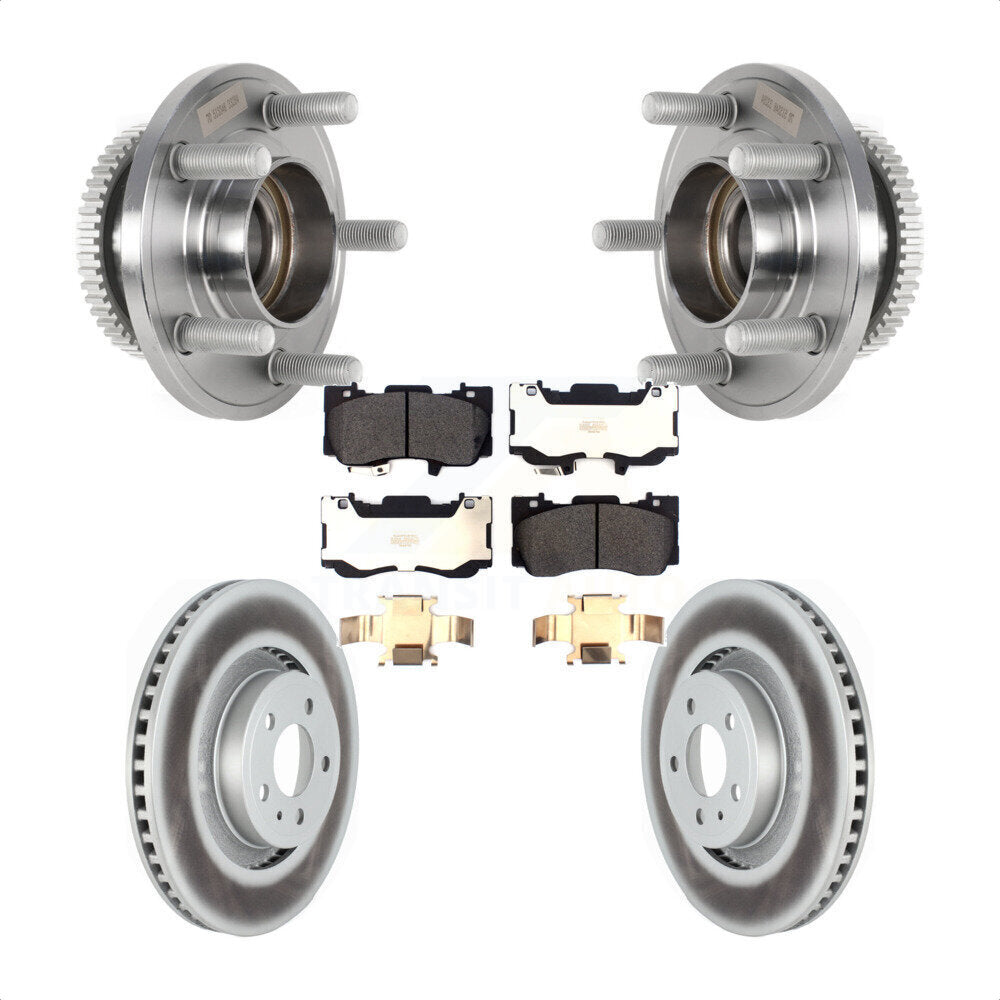 Ensemble de roulement de moyeu avant, Rotor de frein à disque revêtu et Kit de plaquettes pour Ford Mustang