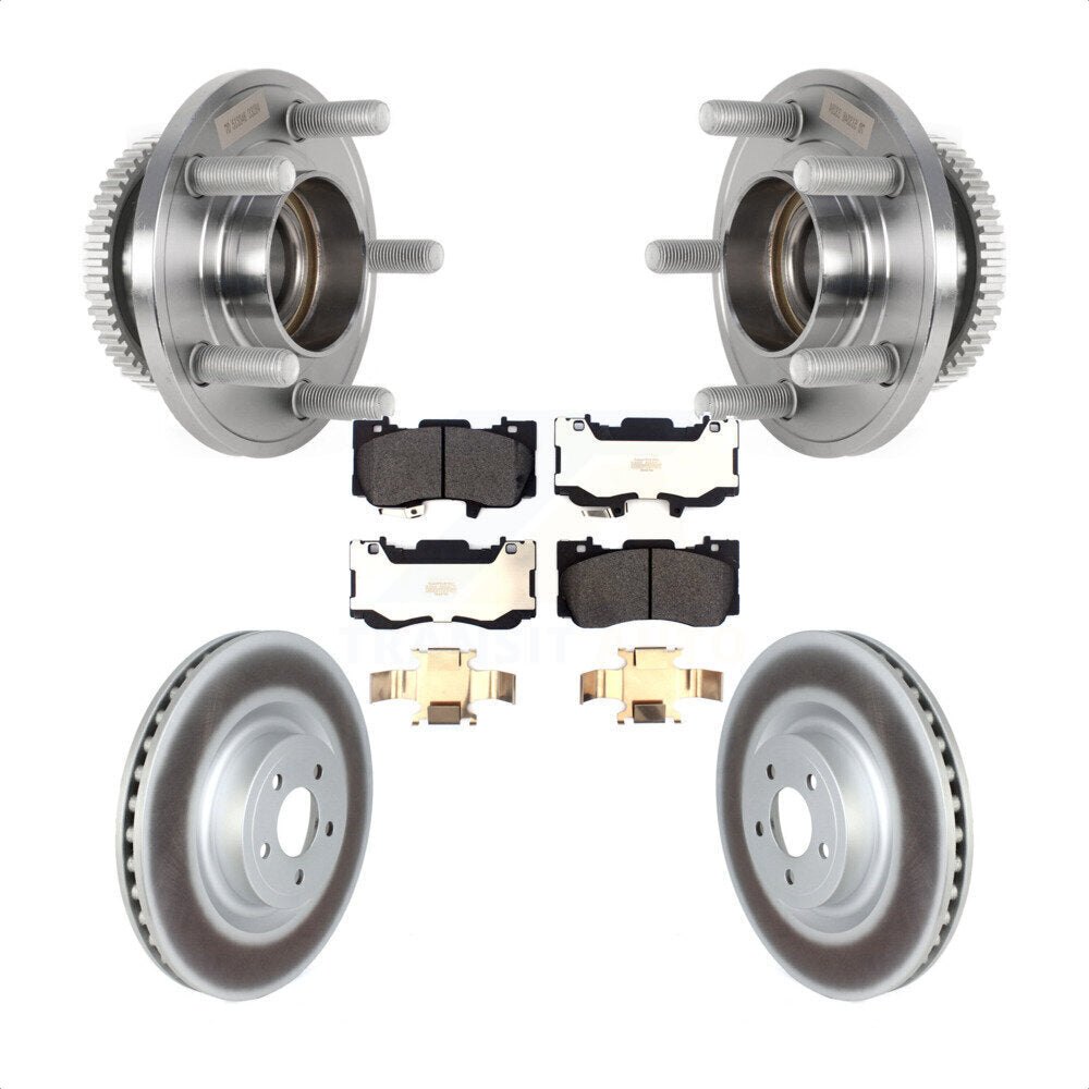 Ensemble de roulement de moyeu avant, Rotor de frein à disque revêtu et Kit de plaquettes pour Ford Mustang