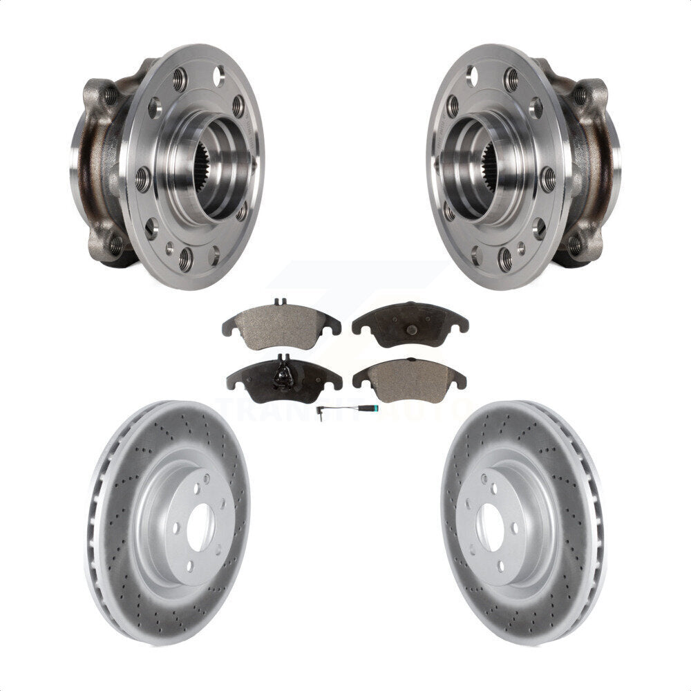 Kit de rotor de frein et de plaquettes enduits de roulement de moyeu avant pour Mercedes-Benz E400 AW 2017