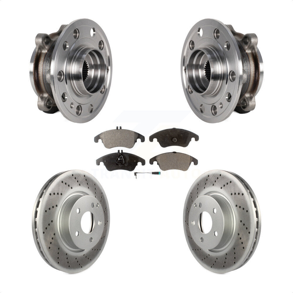 Kit de rotor de frein et de plaquettes enduits de roulement de moyeu avant pour Mercedes-Benz E400 AW 2017