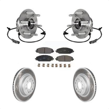 Kit de rotors et plaquettes de frein à disque enduits d'assemblage de roulement de moyeu avant pour Ram 1500