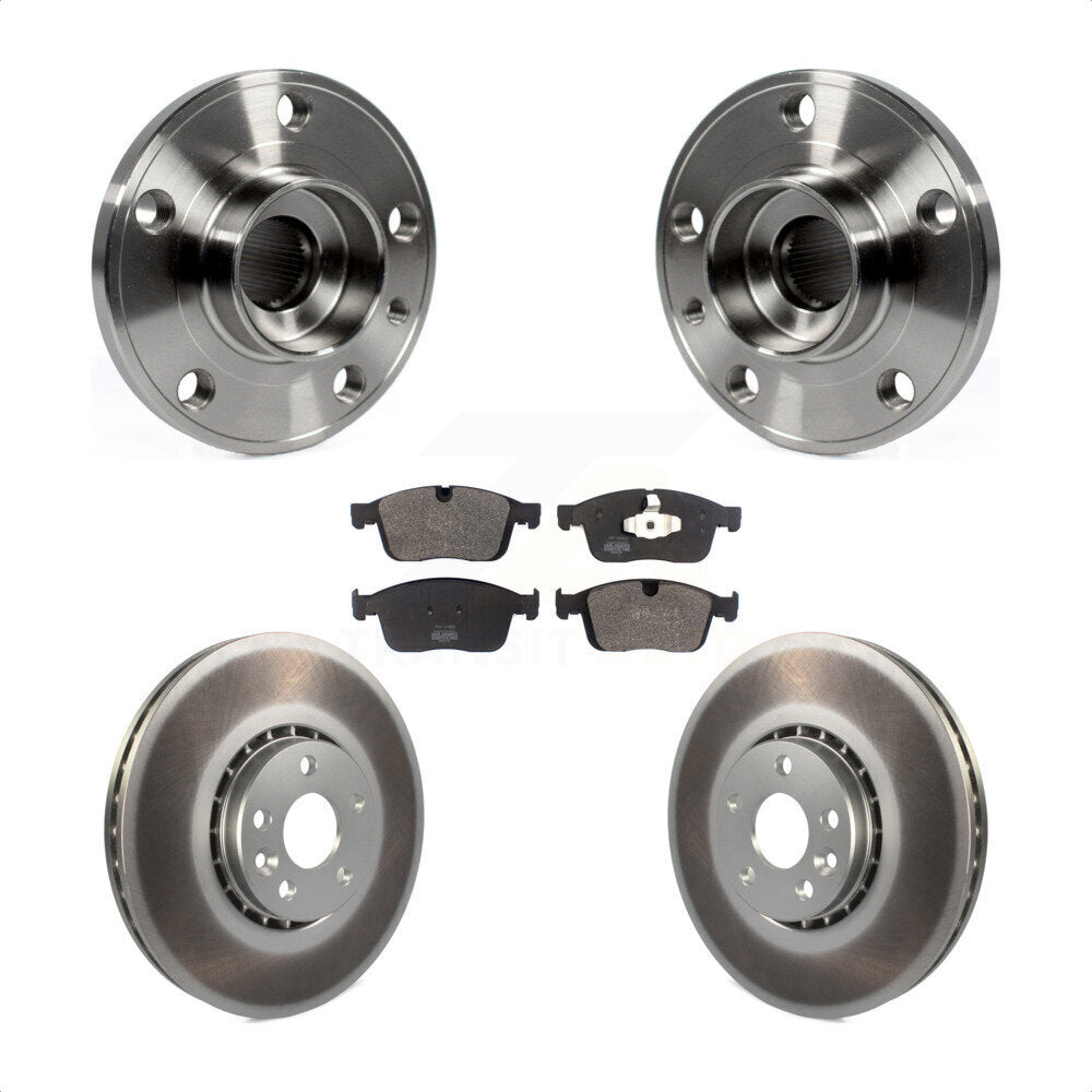 Kit de rotors et plaquettes de frein à disque enduits d'assemblage de roulement de moyeu avant pour Volvo XC60