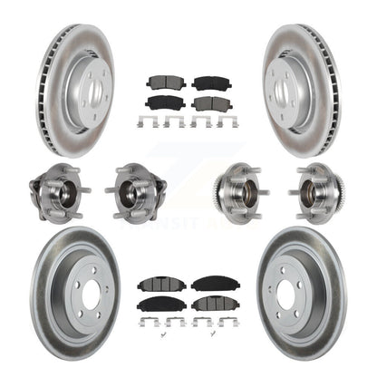 Kit de rotor et de plaquettes de frein à disque revêtus de roulement de moyeu avant et arrière (10 pièces) pour Ford Mustang