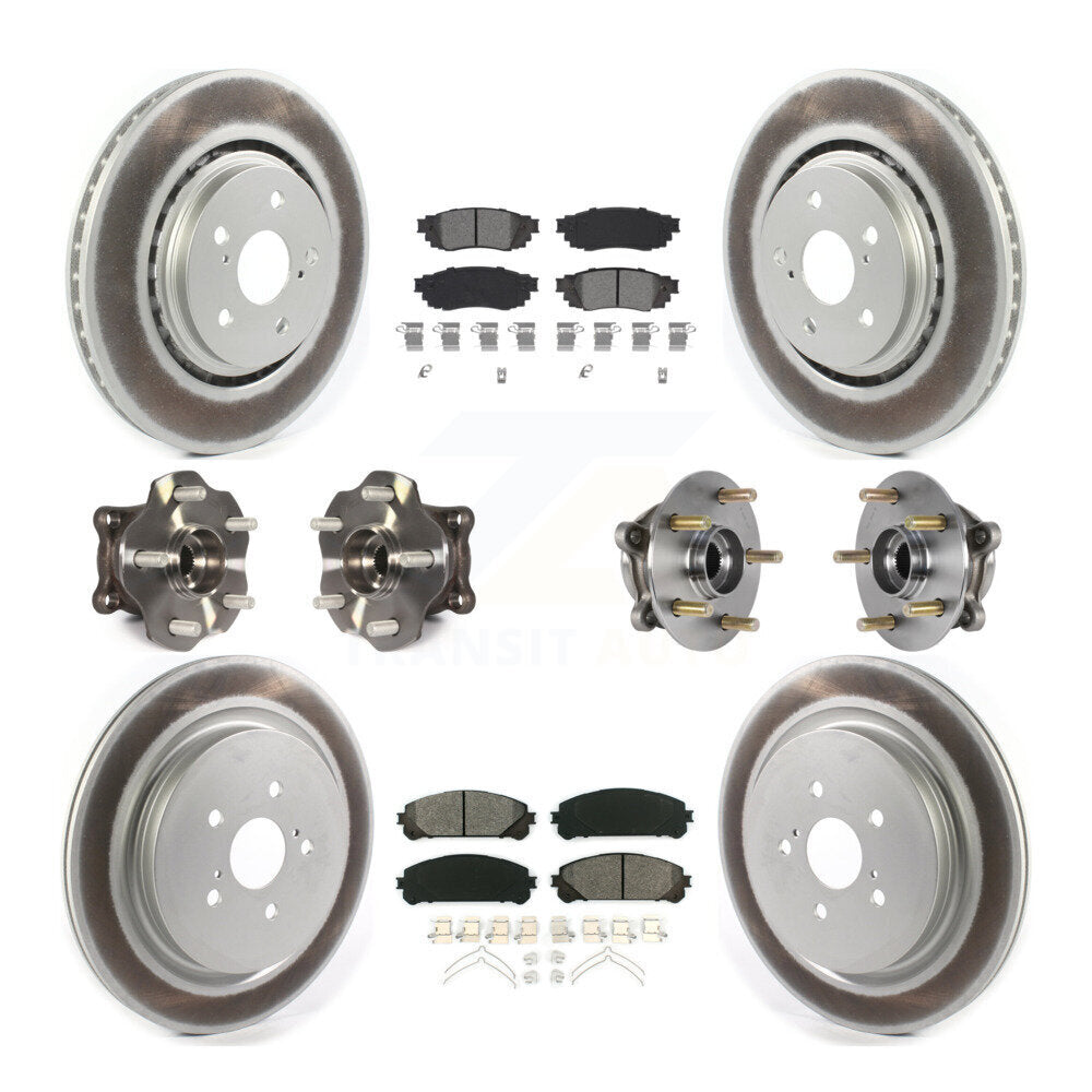 Kit de plaquettes de rotor de frein enduites de roulement de moyeu avant et arrière (10 pièces) pour Lexus RX350 RX450