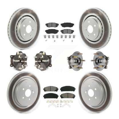 Kit de plaquettes de rotor de frein enduites de roulement de moyeu avant et arrière (10 pièces) pour Lexus RX350 RX450