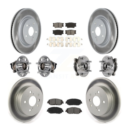 Kit de rotor et de plaquettes de frein à disque revêtus de roulement de moyeu avant et arrière (10 pièces) pour Toyota Camr