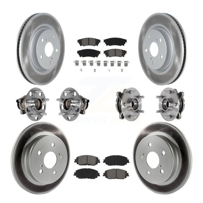 Kit de rotor et de plaquettes de frein à disque revêtus de roulement de moyeu avant et arrière (10 pièces) pour Toyota Camr