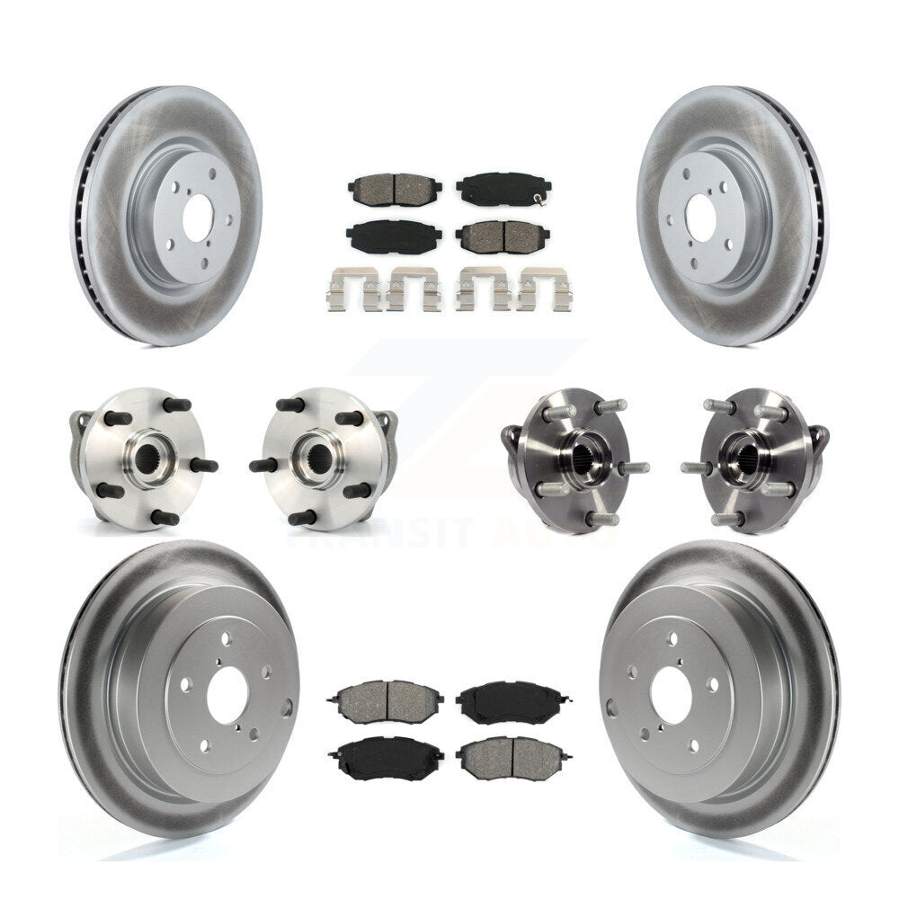 Kit de rotor et de plaquettes de frein revêtus de roulement de moyeu avant et arrière (10 pièces) pour Subaru B9 Tribec