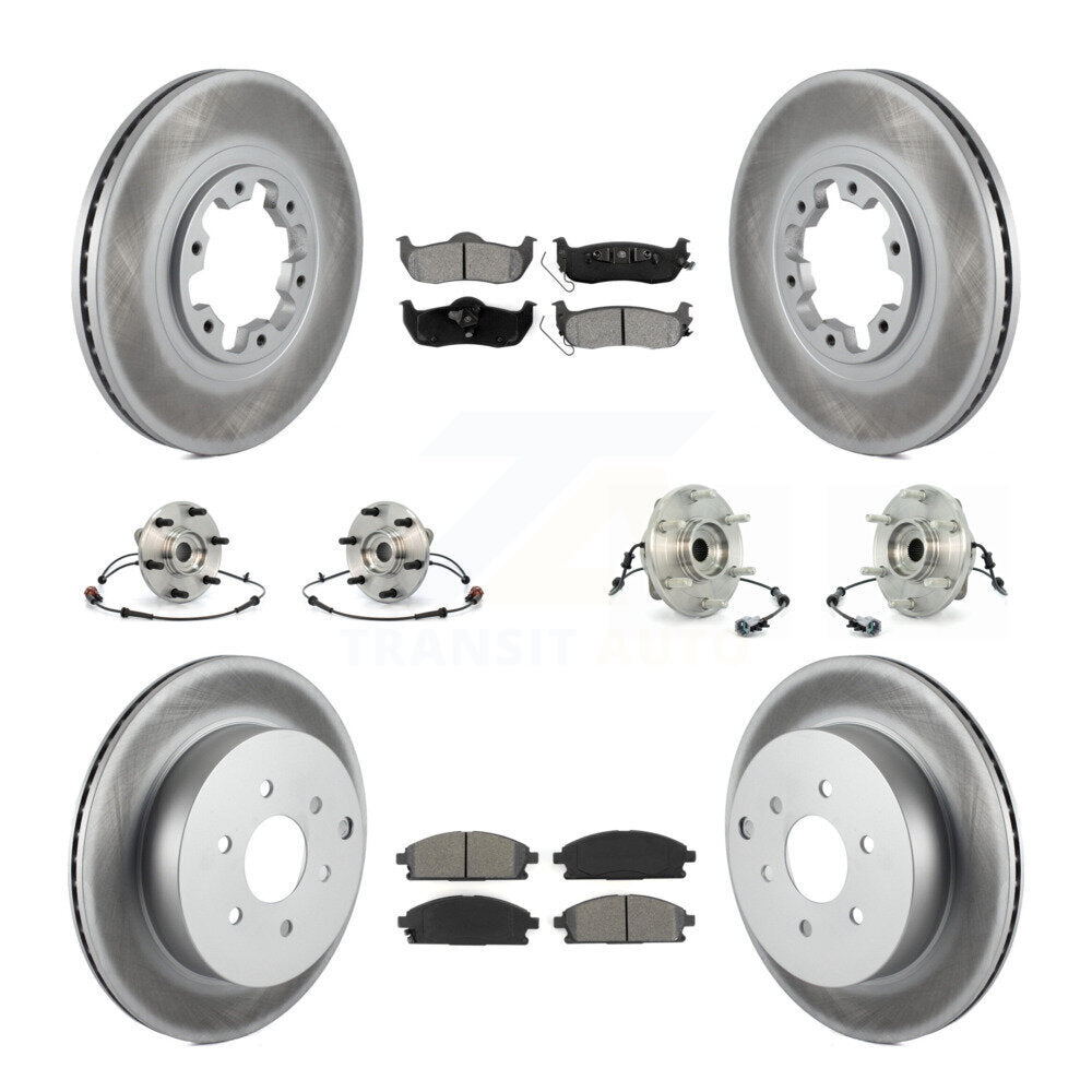 Kit de rotor et de plaquettes de frein revêtus de roulement de moyeu avant et arrière (10 pièces) pour Nissan Pathfinde