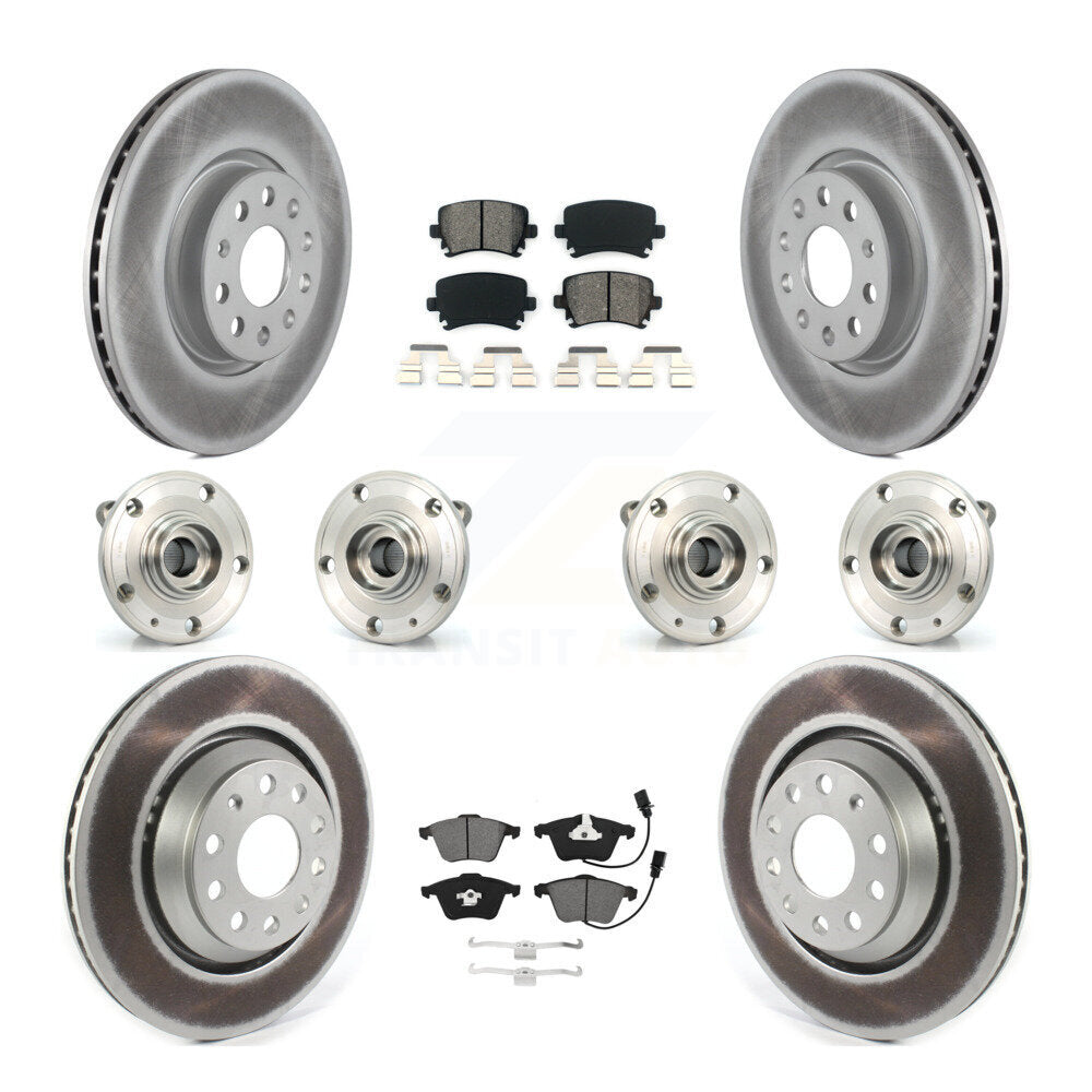 Kit de plaquettes de rotor de frein à disque revêtues de roulement de moyeu avant et arrière (10 pièces) pour Volkswagen C